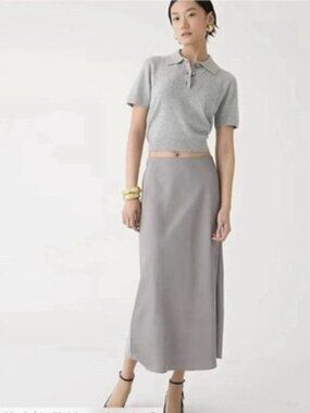 J. Crew Gwyneth Slip Skirt in Vintage Dove Silver Gray Sz M